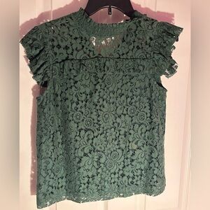 Ann Taylor Green Lace Blouse